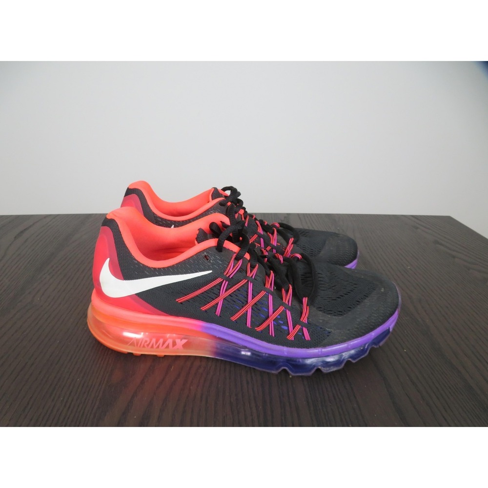 Nike Air Max 2015 Shoes Womens 8.5 Black Hyper Punch Running Sneakers 698903-006